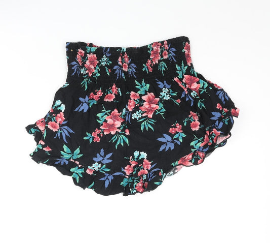 Hollister Womens Multicoloured Floral Viscose Hot Pants Shorts Size M Regular Pull On - Frill