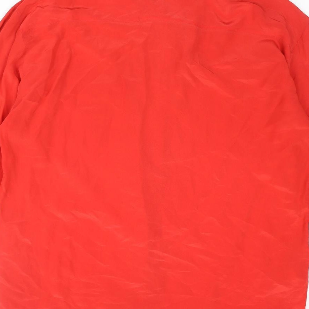 St Michael Womens Red Polyester Basic Button-Up Size 12 Collared