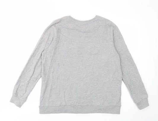 Disney Womens Grey Cotton Pullover Sweatshirt Size L Pullover - Embroided