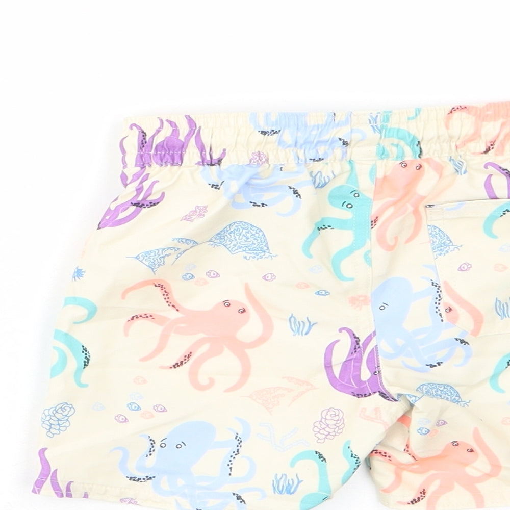 Brand and care label for Marks & Spencer Baby Multicoloured Geometric Polyester Cropped Trousers, Months Drawstring