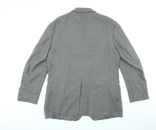 St Michael Mens Grey Wool Jacket Suit Jacket Size M Regular - Vintage
