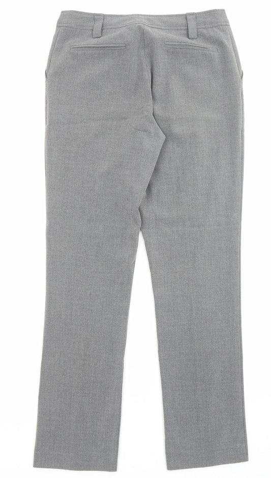 Epilogue Womens Grey Polyester Trousers Size 10 L30 in Regular Zip