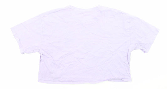 Hollister Womens Purple Cotton Cropped T-Shirt Size XS Crew Neck - Grow Evolve Transform