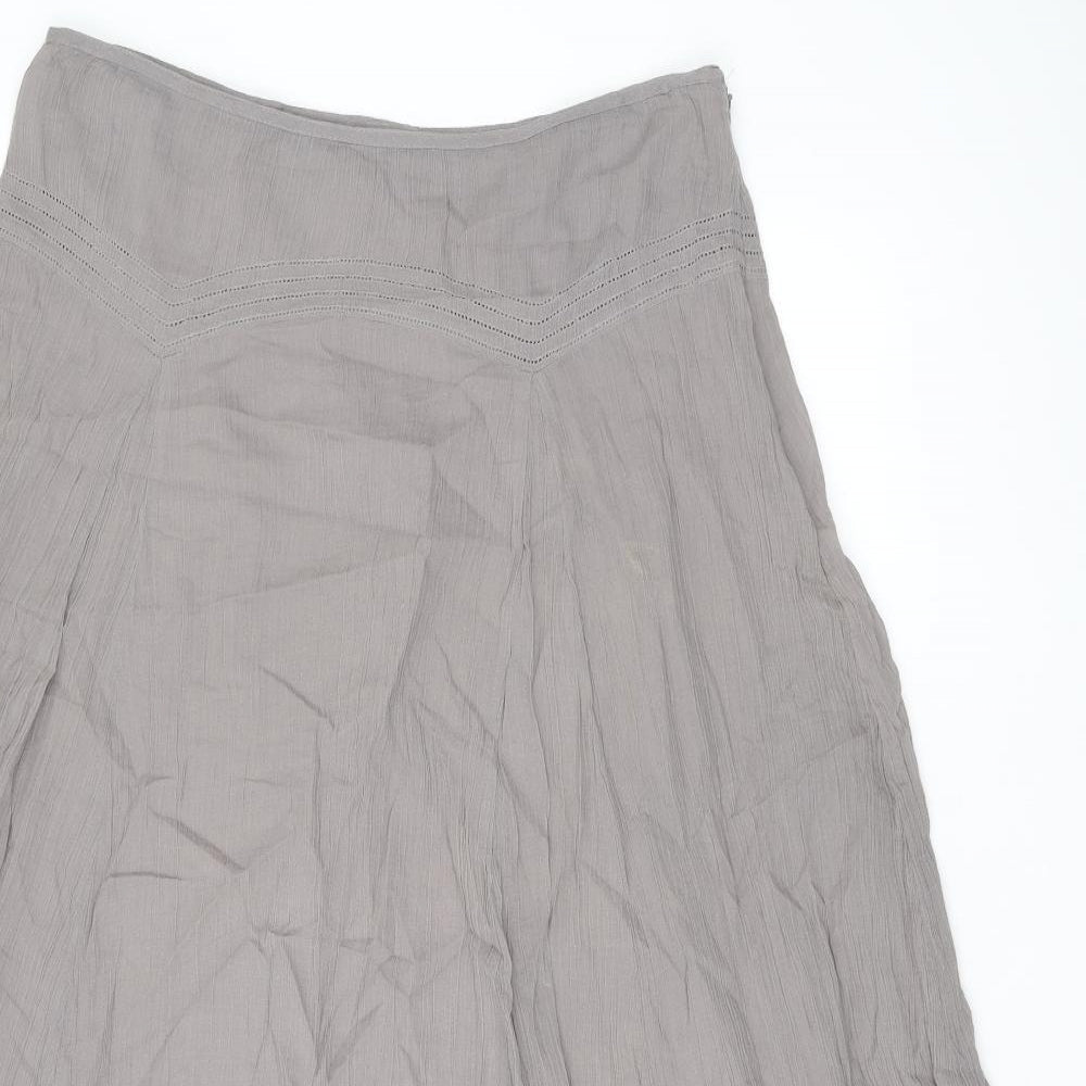 Poetry Womens Brown Cotton Swing Skirt Size 14 Zip