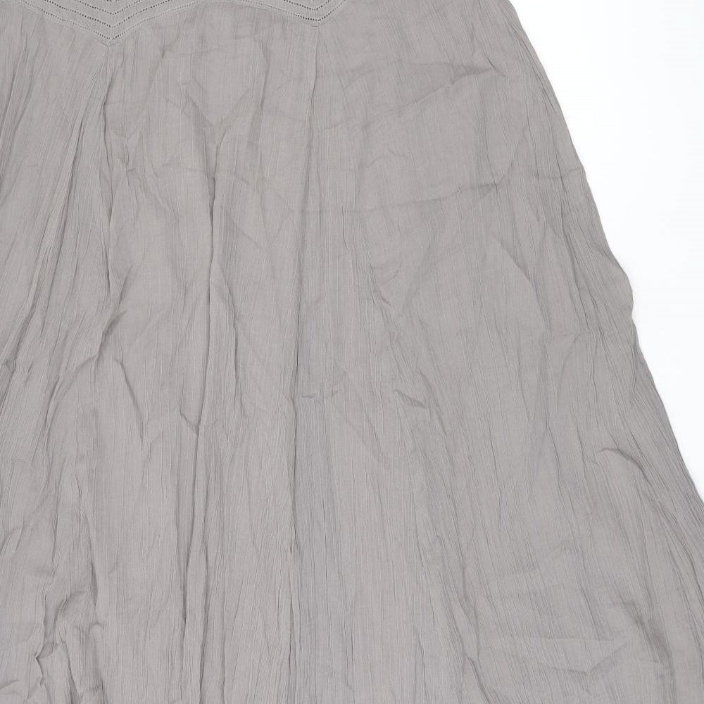 Poetry Womens Brown Cotton Swing Skirt Size 14 Zip