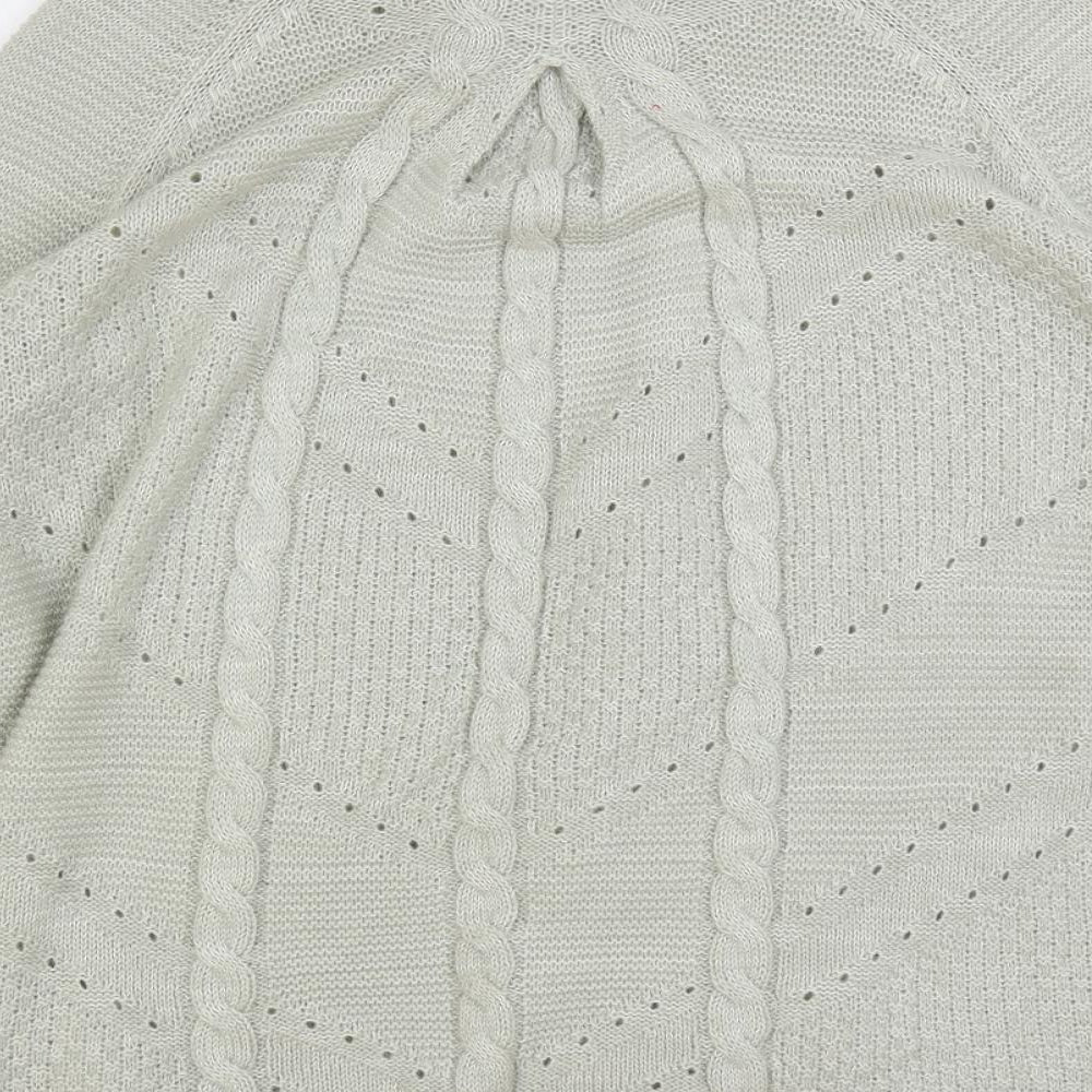 Marks and Spencer Womens Grey Collared Acrylic Cardigan Jumper Size 14 - Open