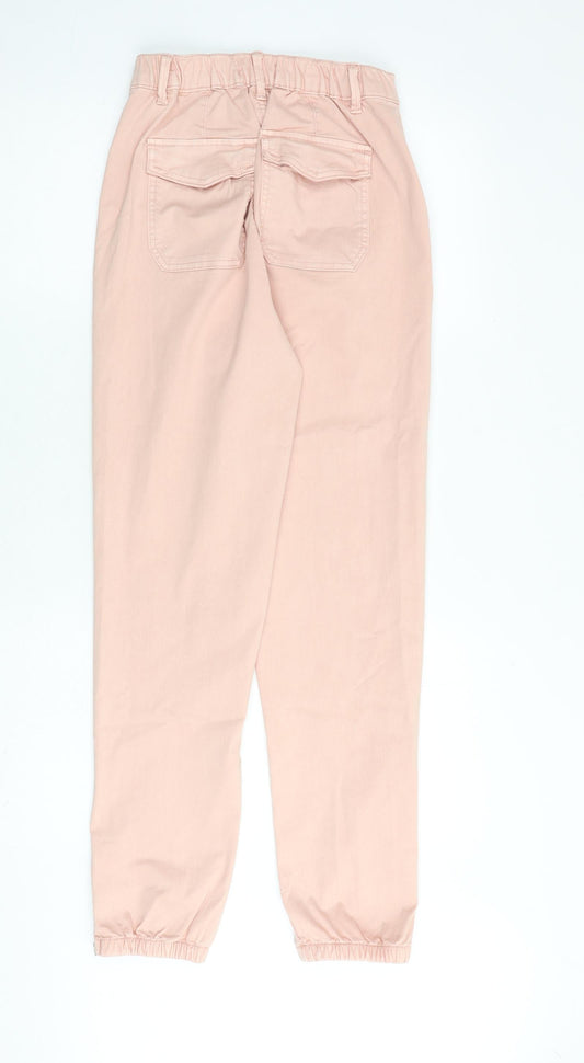 Marks and Spencer Womens Pink Cotton Straight Jeans Size 6 L30 in Regular Zip