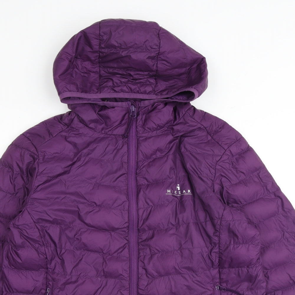 Hi Gear Womens Purple Puffer Jacket Coat Size 10 Zip