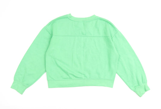 Zara Womens Green Cotton Pullover Sweatshirt Size M Pullover