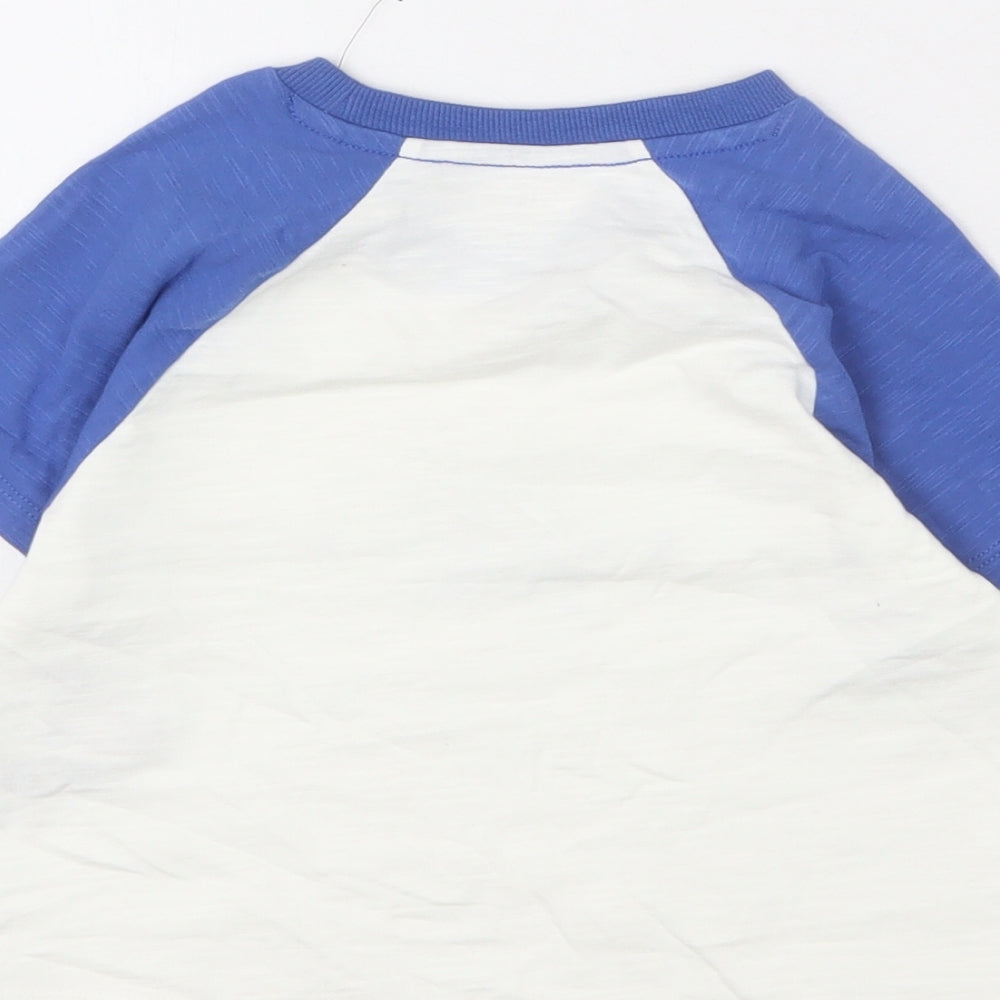 Brand and care label for Marks & Spencer girls’ white cotton cropped t-shirt, years round neck pullover - new york