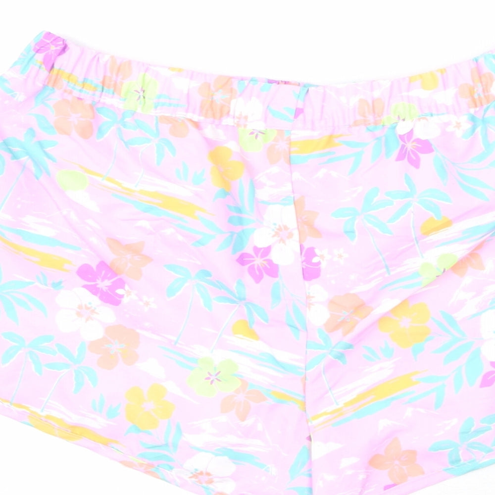 Marks and Spencer Boys Multicoloured Geometric Polyester Bermuda Shorts Size 13-14 Years Regular Drawstring - Swim Shorts