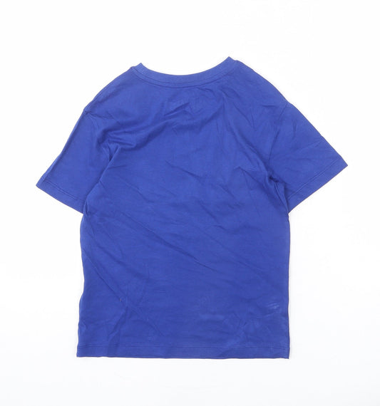Marks and Spencer Boys Blue Cotton Basic T-Shirt Size 6-7 Years Round Neck Pullover - Gamer, Xbox