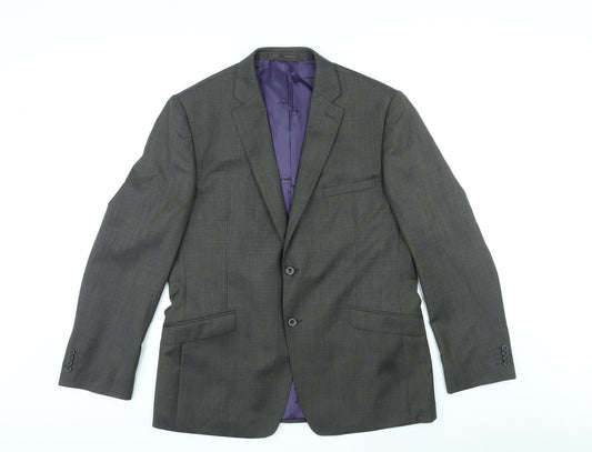 Paul Costelloe Mens Grey Wool Jacket Blazer Size 42 Regular