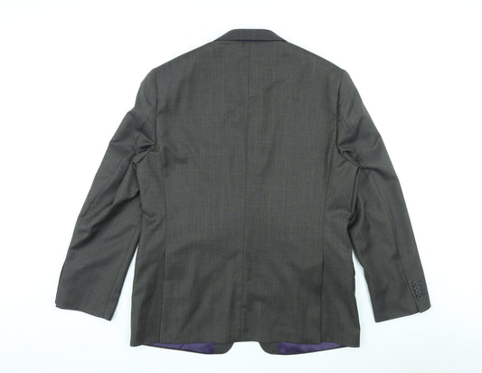 Paul Costelloe Mens Grey Wool Jacket Blazer Size 42 Regular