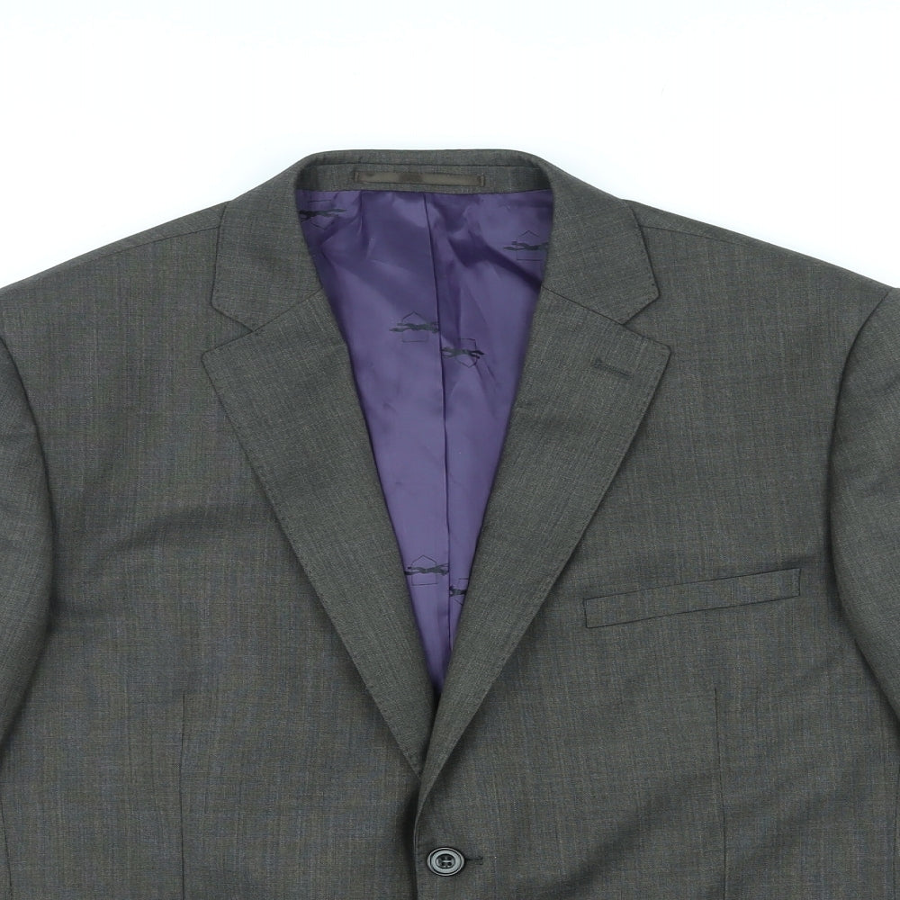 Paul Costelloe Mens Grey Wool Jacket Blazer Size 42 Regular