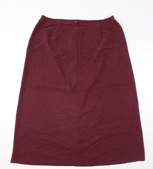 Hollywood Womens Red Polyester Straight & Pencil Skirt Size 18 Zip