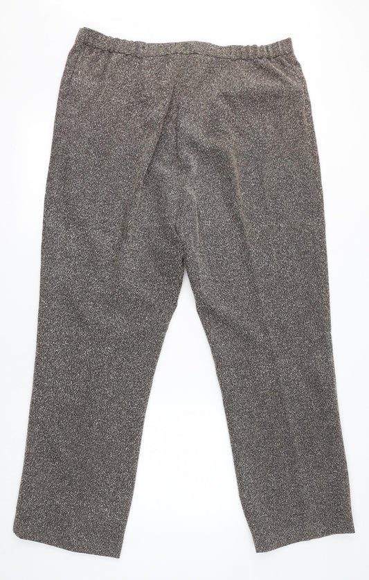 Agenda Womens Brown Polyester Trousers Size 20 L30 in Regular Zip