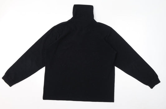 Conte of Florence Womens Black Polyester Pullover Sweatshirt Size L Pullover