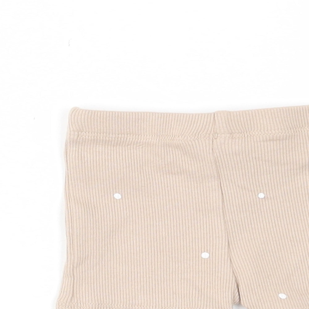 Brand and care label for Marks & Spencer Baby Beige Polka Dot Cotton Cropped Trousers, Months Pullover - Embroided, Up to 1