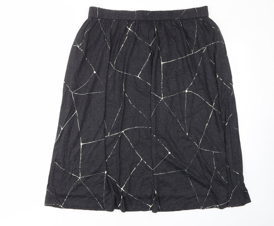 Eric Hill Womens Grey Geometric Polyester A-Line Skirt Size 22 - Elastic waist