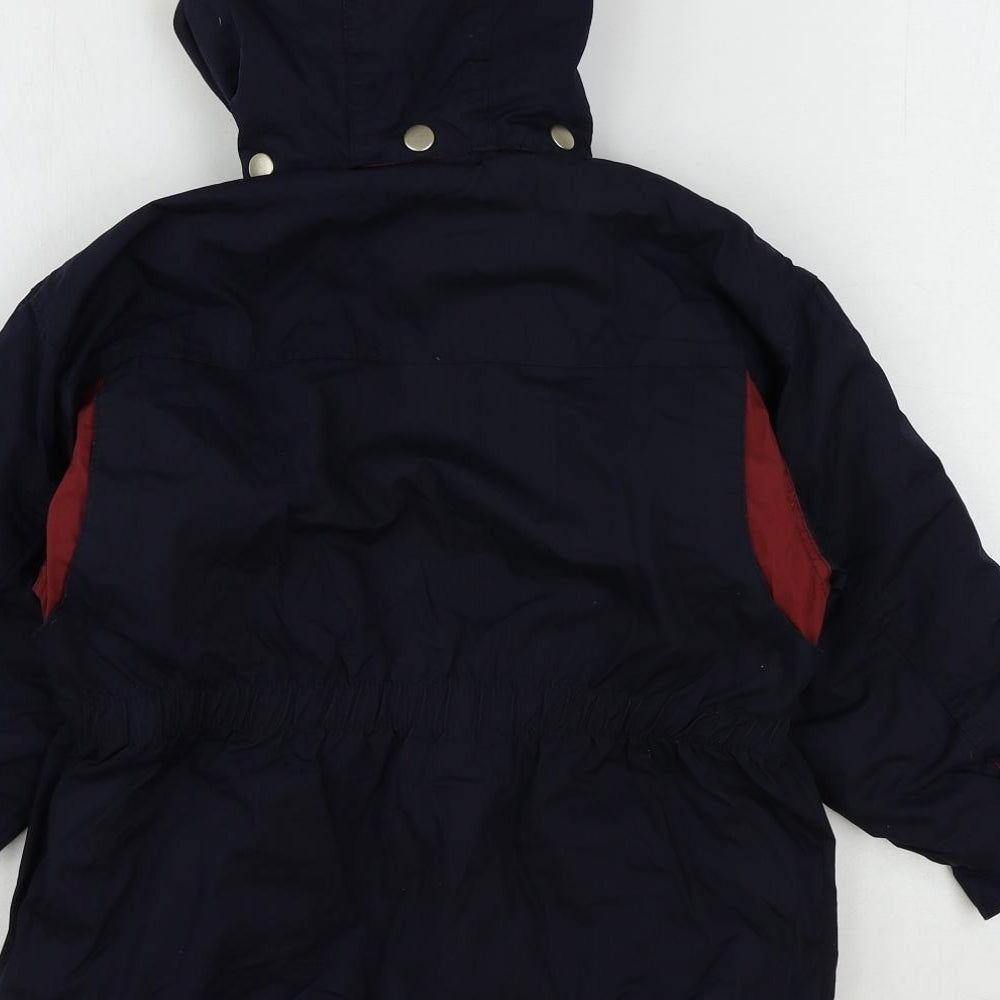 Brand and care label for Bright Futures boys’ blue rain coat coat, size 5, years zip
