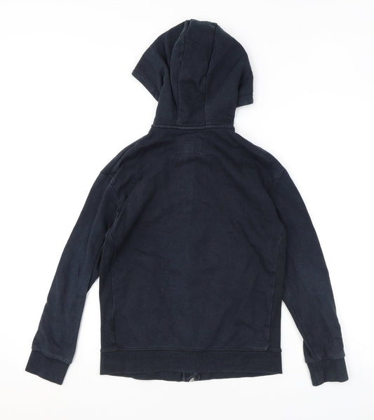 Marks and Spencer Boys Blue Cotton Full Zip Hoodie Size 10-11 Years Zip