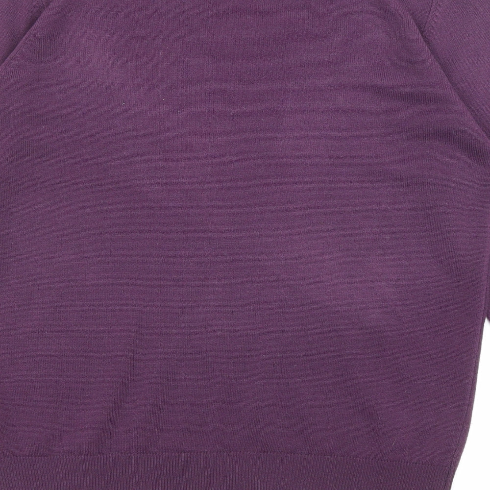 Marks and Spencer Womens Purple Crew Neck Acrylic Pullover Jumper Size 10