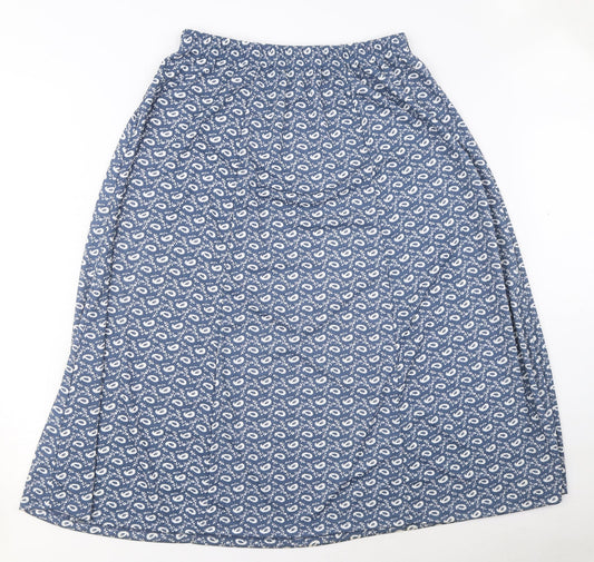 Edmee Collection Womens Blue Floral Polyester A-Line Skirt Size 14 - Size 14-16
