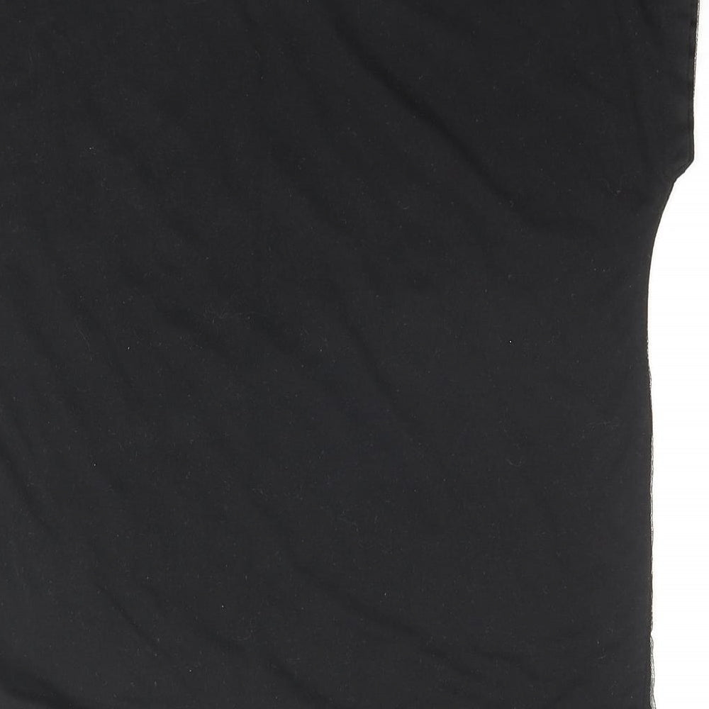 Sweet Fleur Womens Black Cotton Basic T-Shirt Size M Round Neck - Wisest Mind Has Something To Learn, Mesh Front