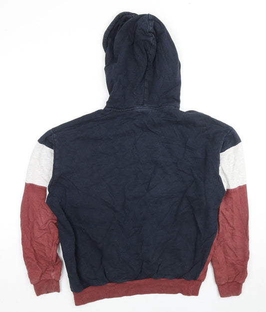 ASOS Mens Multicoloured Cotton Pullover Hoodie Size XS - Colourblock Pattern
