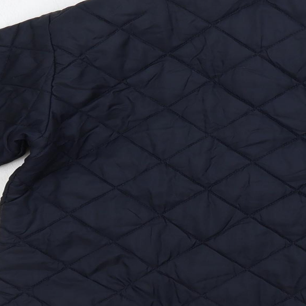 United Colors of Benetton Boys Blue Quilted Jacket Size 4 Years Snap
