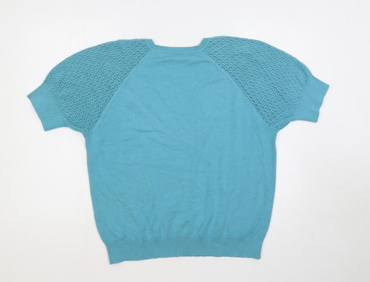 Cotswold Womens Blue Round Neck Cotton Pullover Jumper Size XL