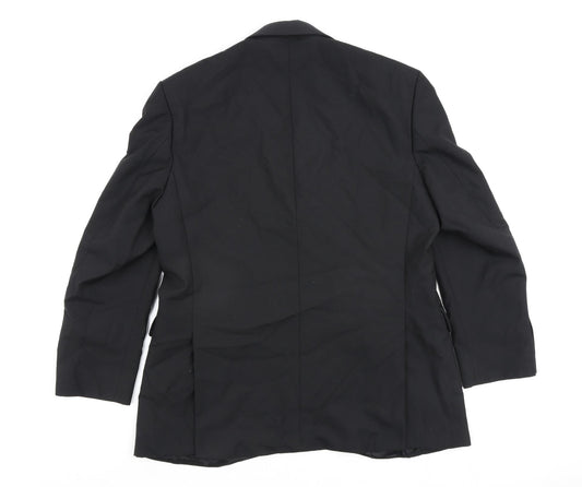 Drescott Mens Black Polyester Jacket Blazer Size 42 Regular