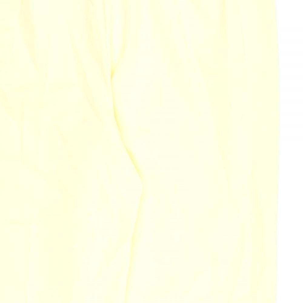 Marks and Spencer Womens Yellow Polyester Trousers Size 24 L30 in Regular Zip