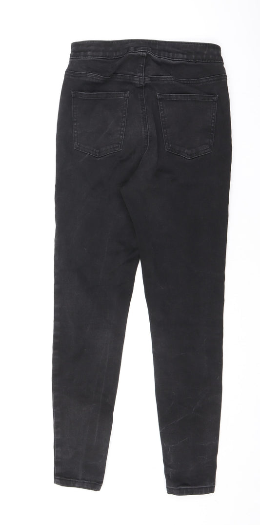 TU Womens Black Cotton Skinny Jeans Size 10 L25 in Regular Zip