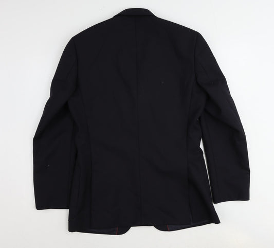 slater Mens Blue Polyester Jacket Suit Jacket Size 38 Regular