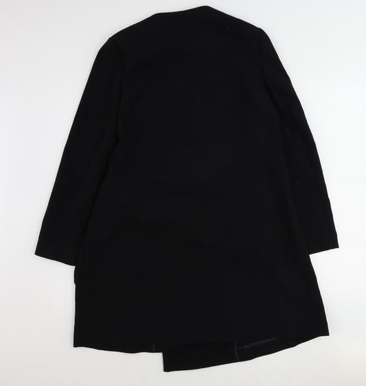 Marks and Spencer Womens Black Overcoat Coat Size 10 Snap