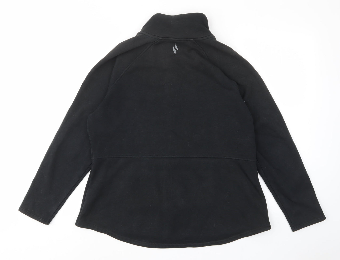 Skechers Womens Black Cotton Full Zip Sweatshirt Size L Pullover - Pockets