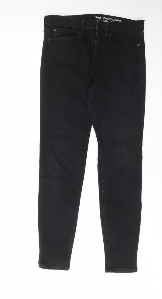 Gap Womens Black Cotton Skinny Jeans Size 10 L27 in Regular Zip - Pockets, Belt Loops