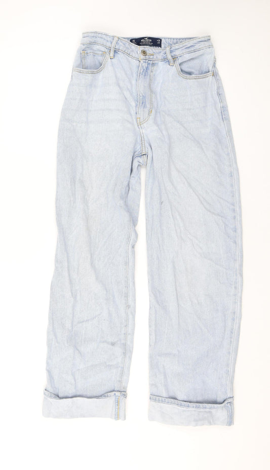 Hollister Womens Blue Cotton Boyfriend Jeans Size 26 L26 in Regular Zip