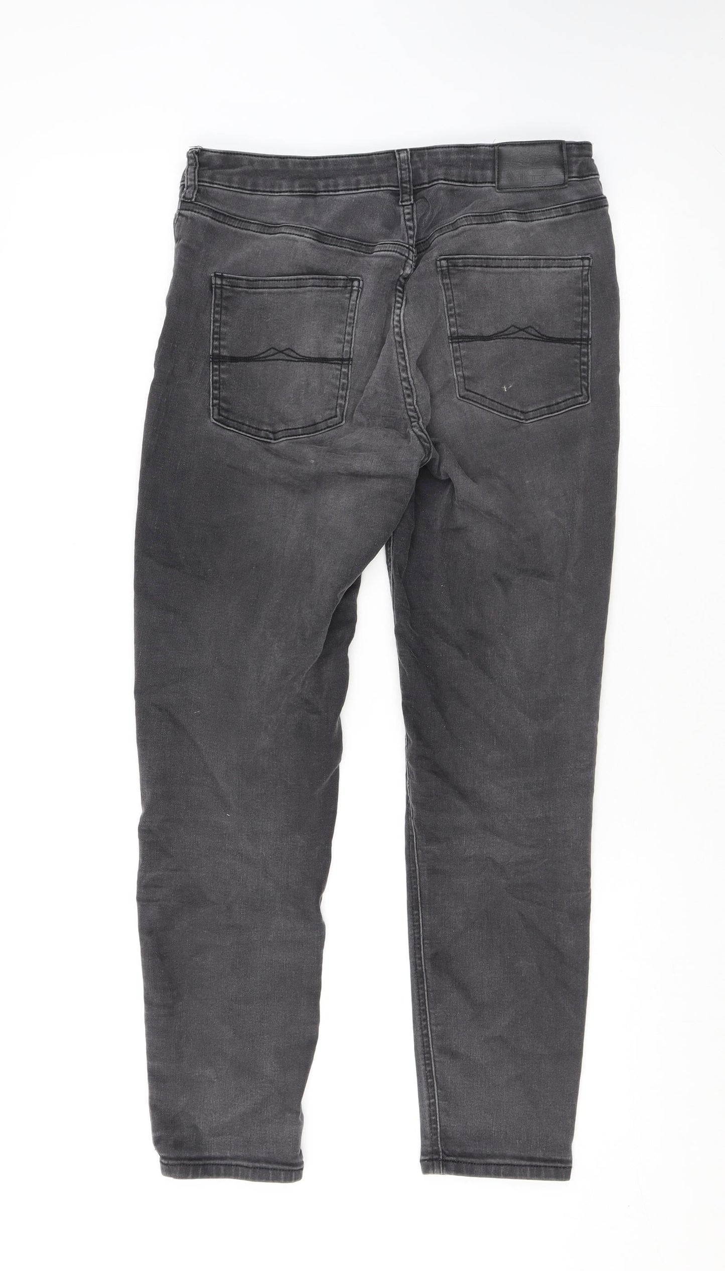 Jack Wills Womens Grey Cotton Skinny Jeans Size 29 in L25 in Regular Zip