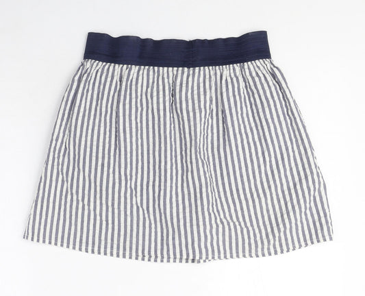 BDG Womens Blue Striped Polyester A-Line Skirt Size S - Pockets