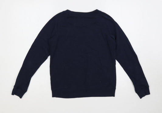 Jack Wills Womens Blue Cotton Pullover Sweatshirt Size 6 Pullover - Logo