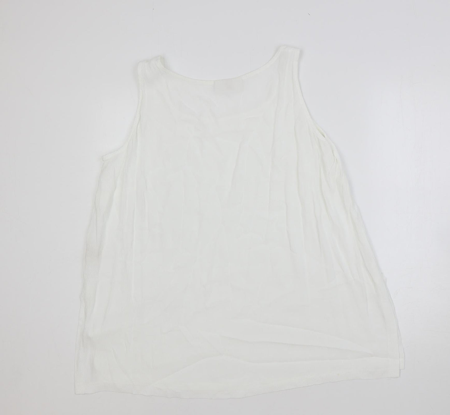 Ann Harvey Womens White Viscose Basic Tank Size 20 Scoop Neck