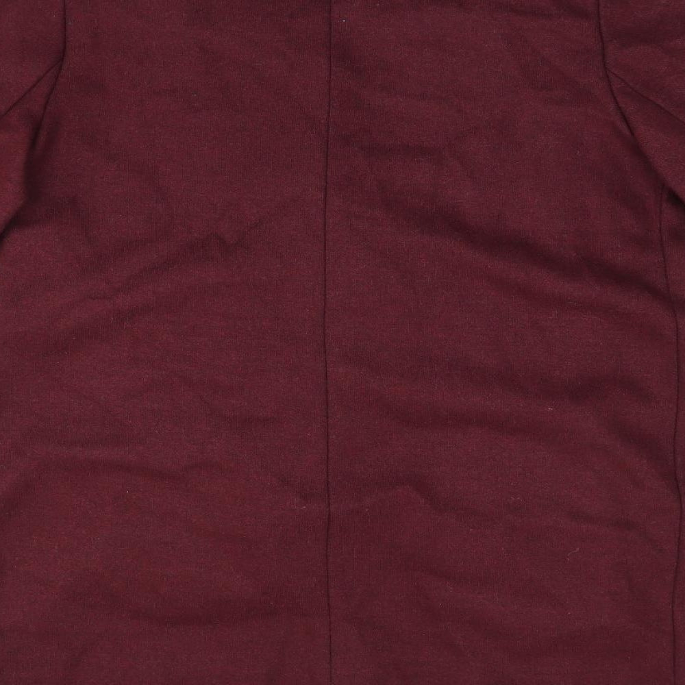 Brand and care label for Red Herring women’s red overcoat coat, size UK 12, - waterfall front