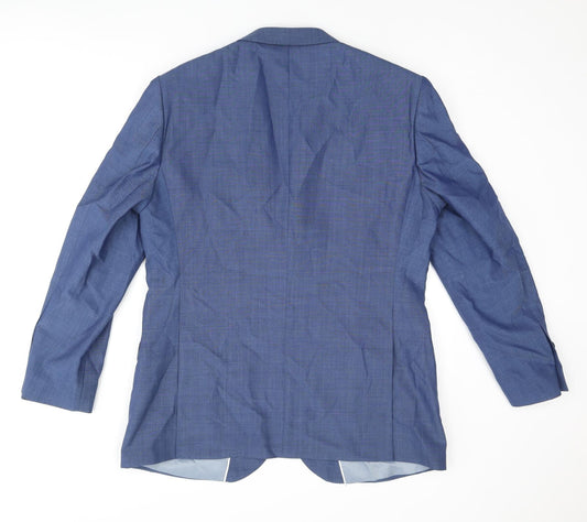 French Connection Mens Blue Polyester Jacket Suit Jacket Size 44 Regular