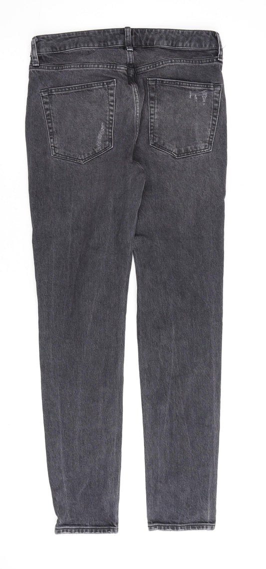 Topman Mens Grey Cotton Skinny Jeans Size 30 in L32 in Regular Button