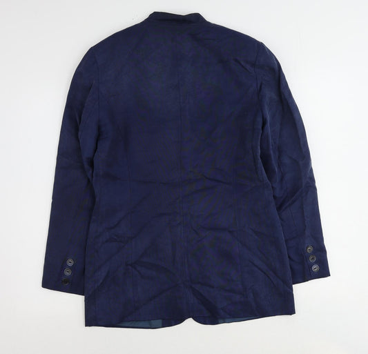 Equation Womens Blue Viscose Jacket Blazer Size 12