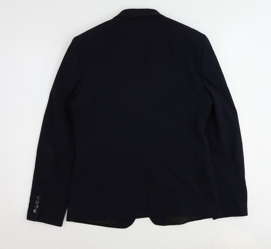 River Island Mens Blue Polyester Jacket Suit Jacket Size 40 Regular
