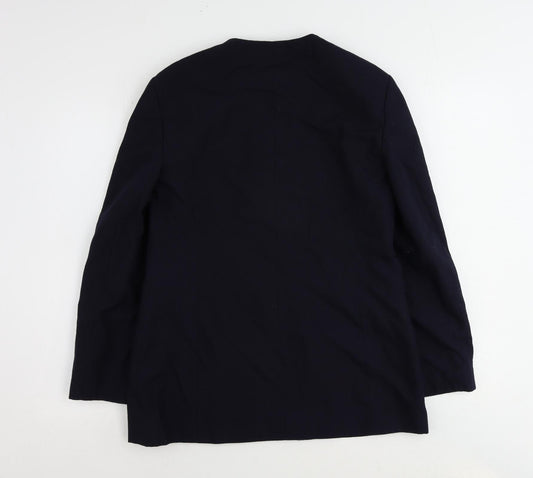 St Michael Womens Blue Polyester Jacket Suit Jacket Size 12